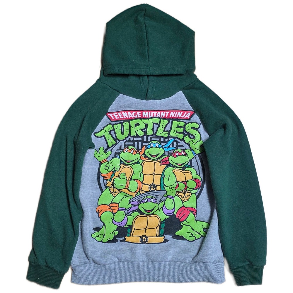 Nickelodeon Teenage Mutant Ninja Turtles Hoodie Kids Size 7/8 Green Gray Graphic